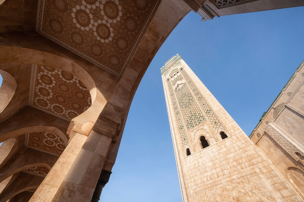 Hassan II Mosque sunset casablanca morocco