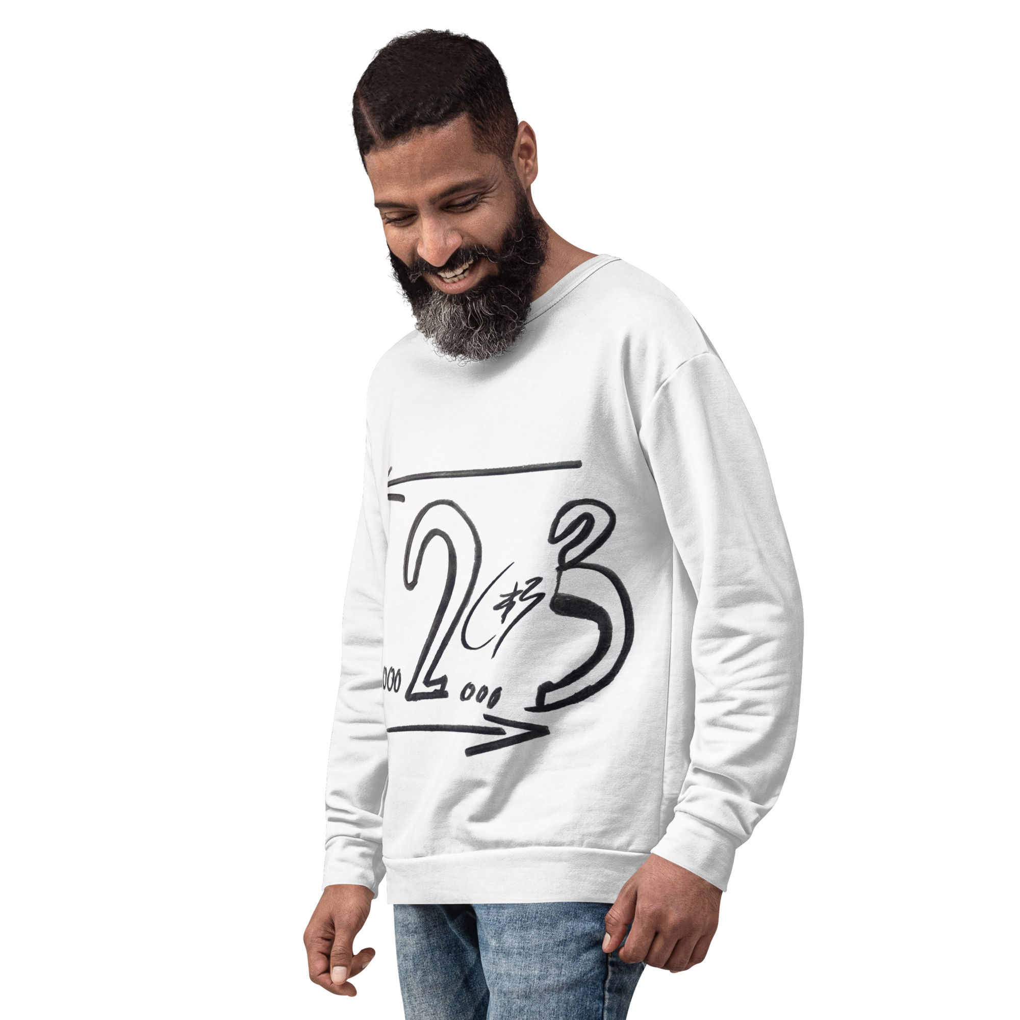 Medes Group Allover Print Two – Unisex Sweater white