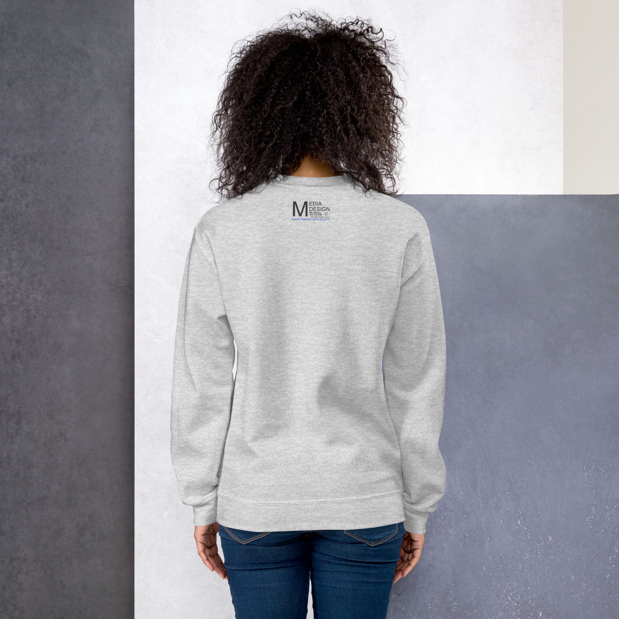 Medes Group Crew Neck two Unisex Sweatshirt Ash