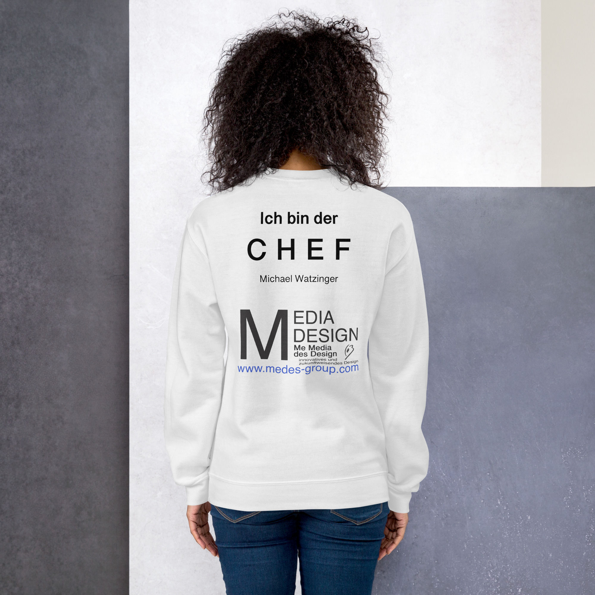Medes Group Crew Neck One Unisex Sweatshirt White