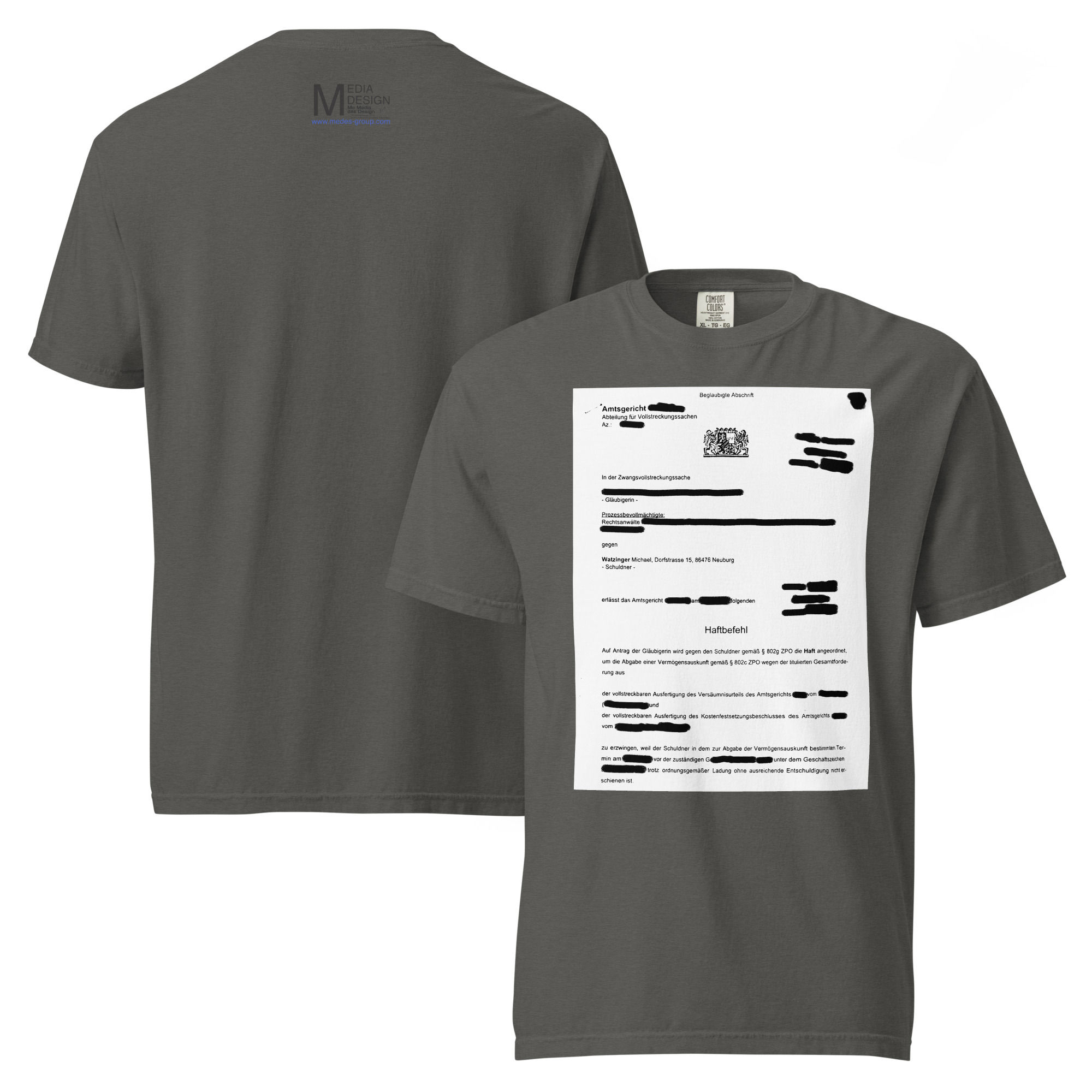 Medes Group Comfort Colors forty-seven Unisex T-Shirt Pepper