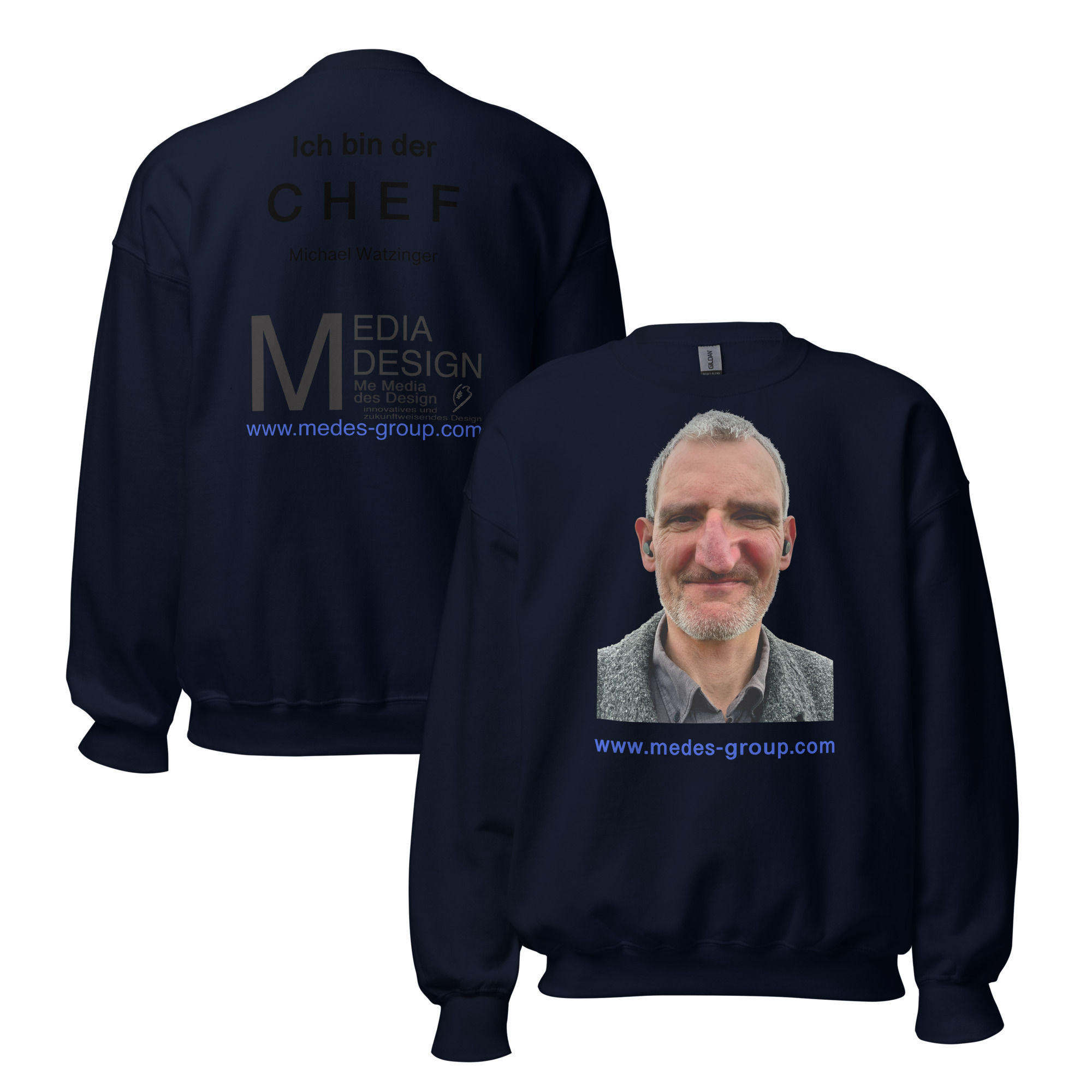 Medes Group Crew Neck One Unisex Sweatshirt Navy
