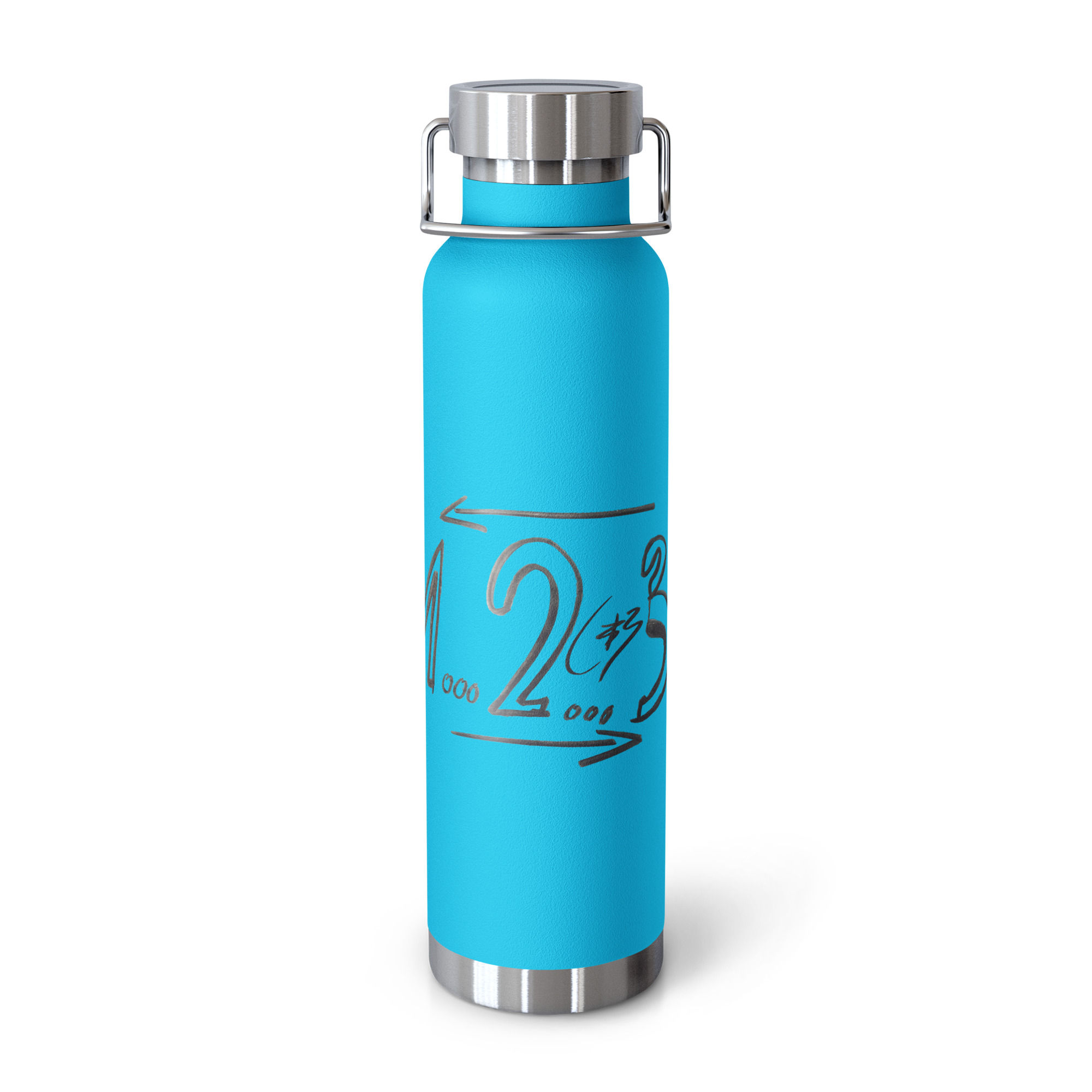 Medes Group Premium Thermo-Trinkflasche Three Pebble Blue