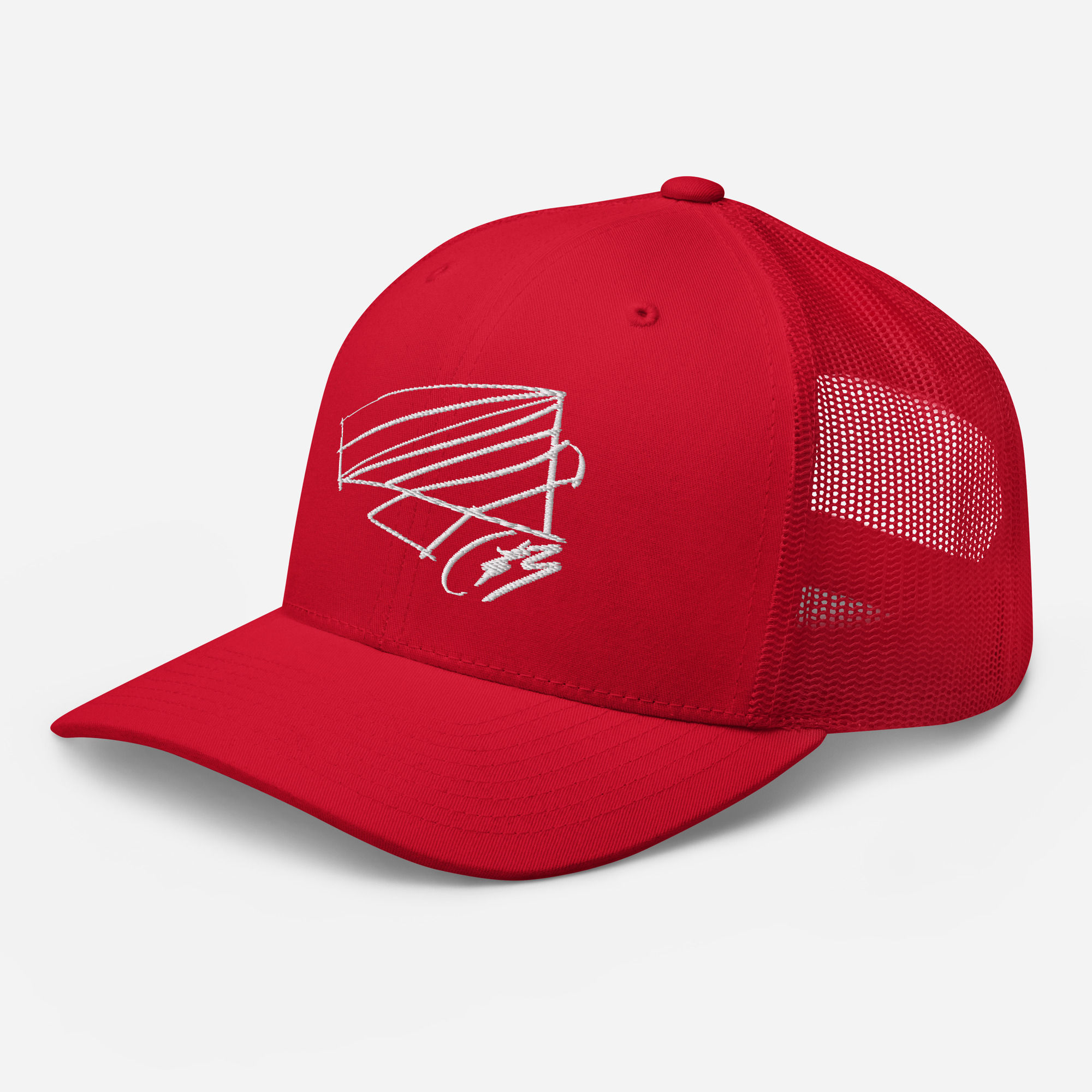 Medes Group Trucker Cap three Red