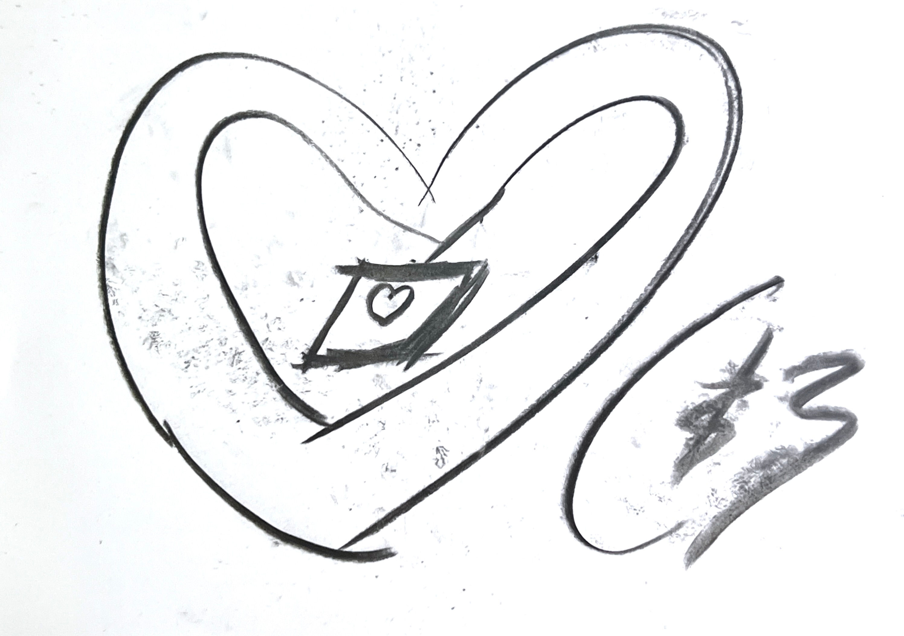 Herz und Herz x4 Zeichnung by Michail