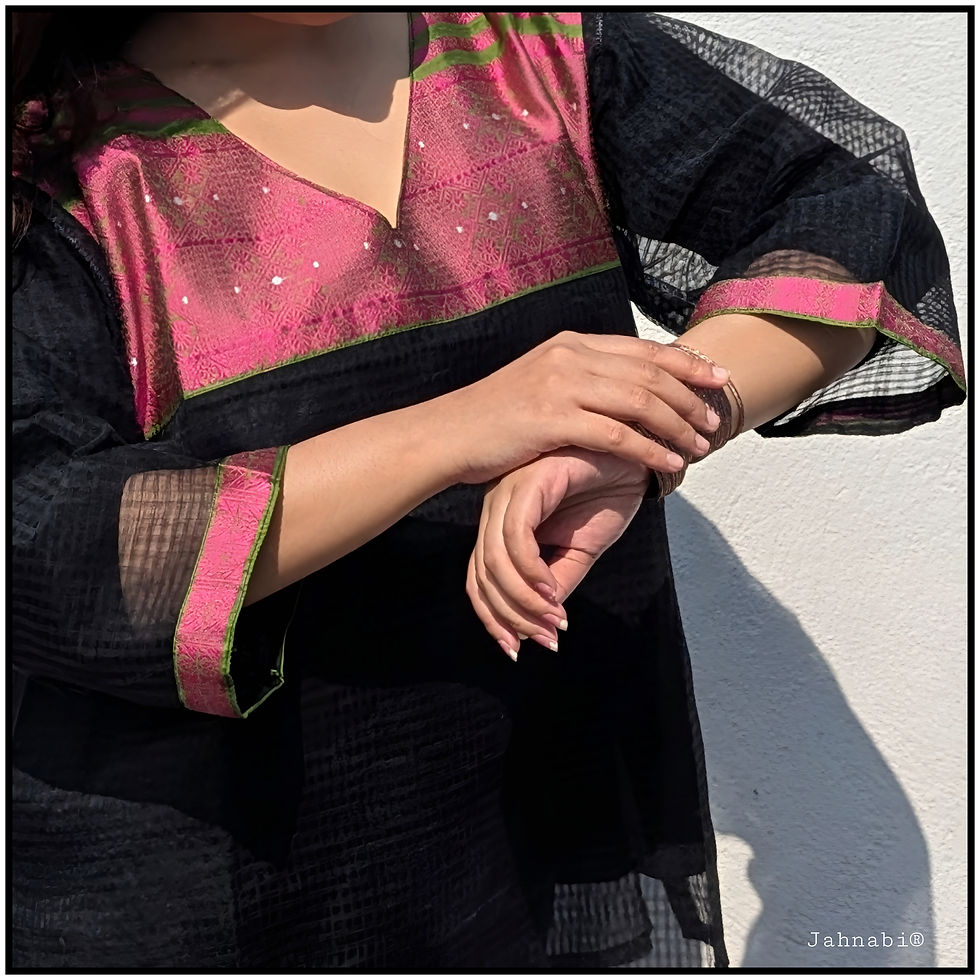 Thumbnail: Cotton Black Tribal Motif Tunic