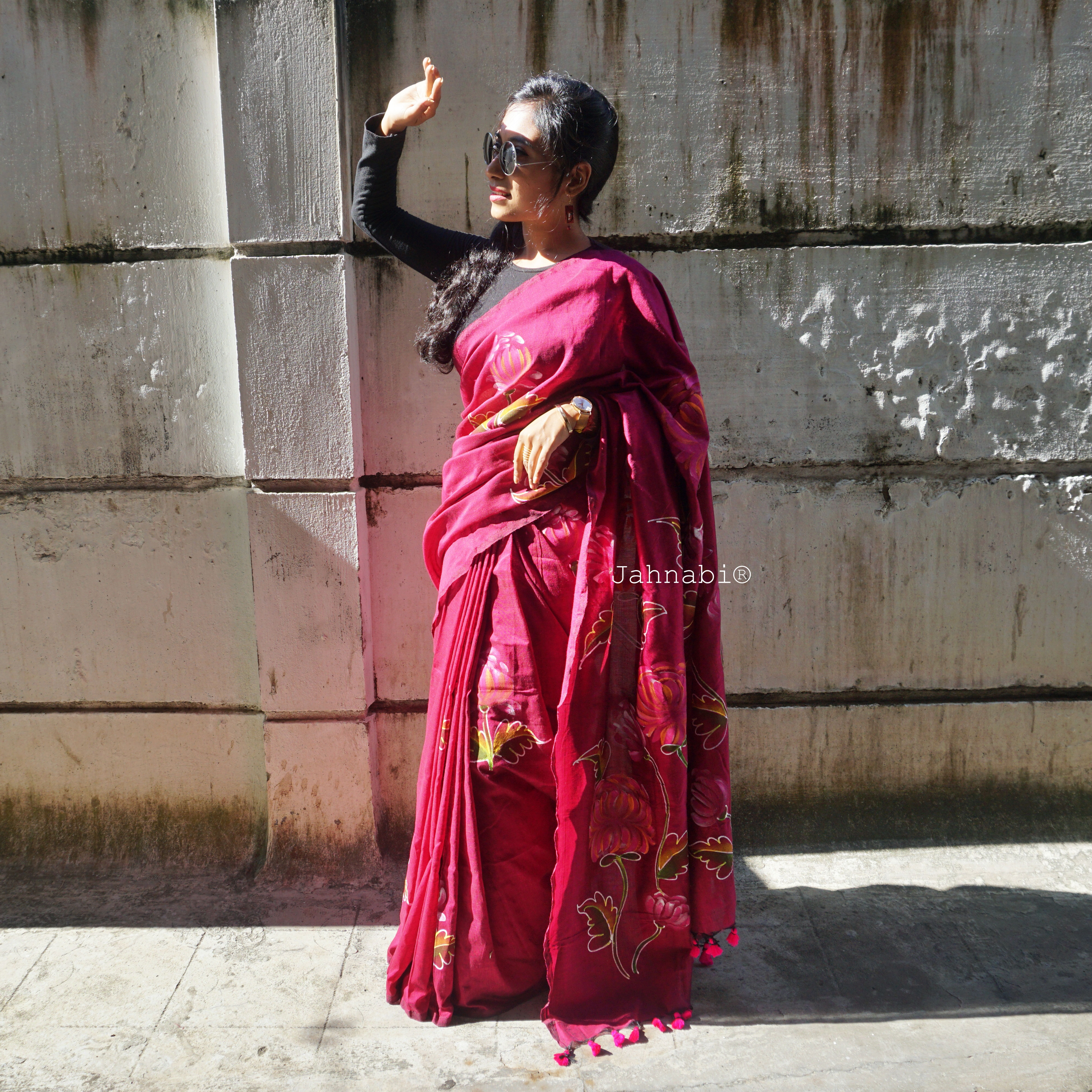 MAGENTA CHAMPA SAREE