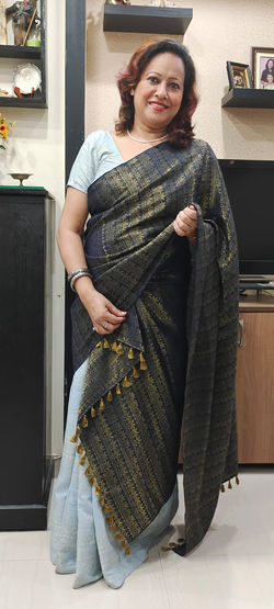 Jacquard woven Mekhela Sador