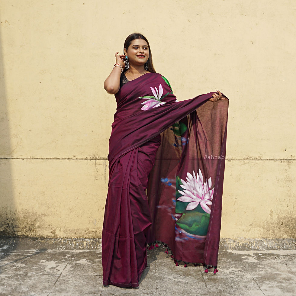 MAROON LOTUS SAREE
