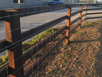 post and rail with stock proof fence on back ( sheep wire and barb wire on back) 3.jpg