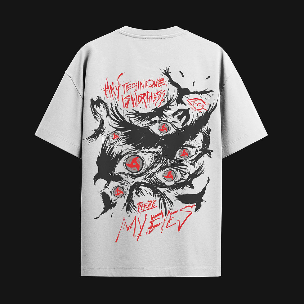 Thumbnail: Itachi Oversized Black French Terry Cotton Unisex T-shirt