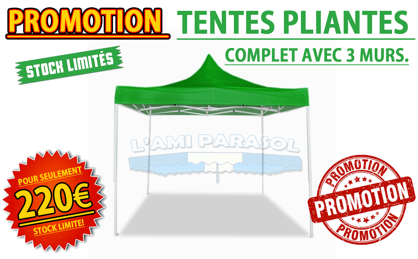 Tente Pliante 3mx3m