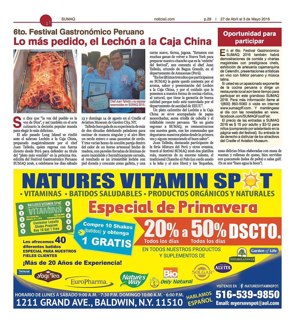 Peruvian - Food - Festival - Long island - New York - Garden City - SUMAQ