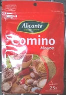 condimento	molido	alicante	comino molido	25 g