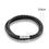 Thumbnail: Multi-tier Braided Leather Bracelet Pure Color Stainless Steel Magnetic Clasp Le