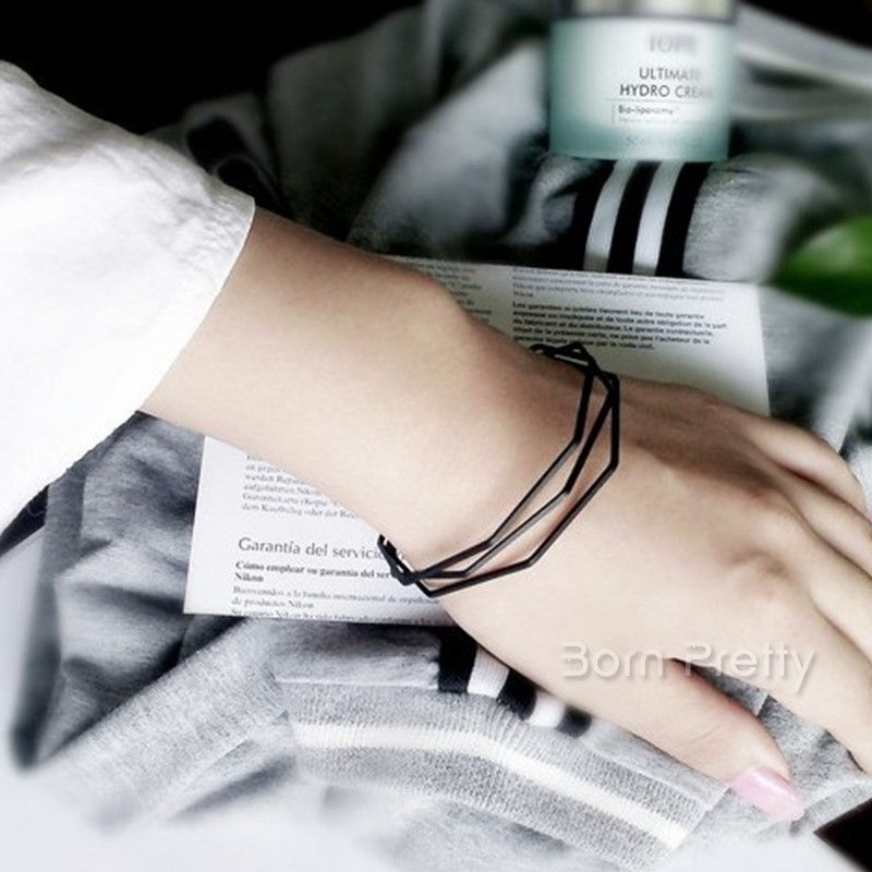 Thumbnail: 1 Pc Women Irregular Multi-layer Open Cuff Adjustable Charm Bracelets