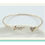 Thumbnail: 1Pc Love Heart Shape Rhinestone Open Bangle Bracelet Gold/Silver