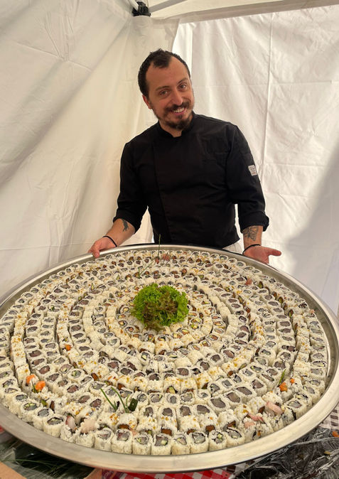 Fresh sushi prepared by private chefs in Tuscany