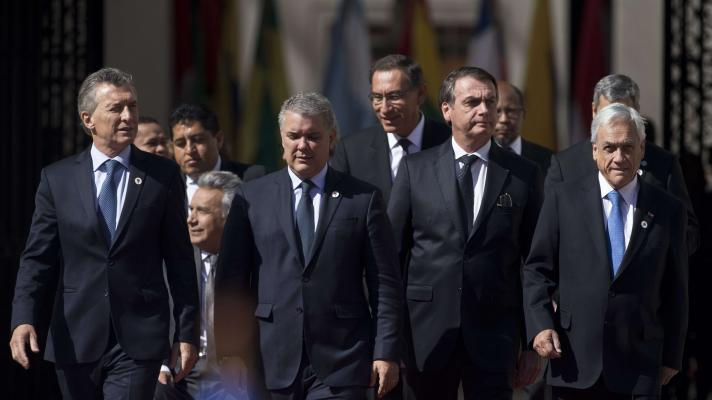 Mauricio Macri, Iván Duque, Jair Bolsonaro y Sebastián Piñera.