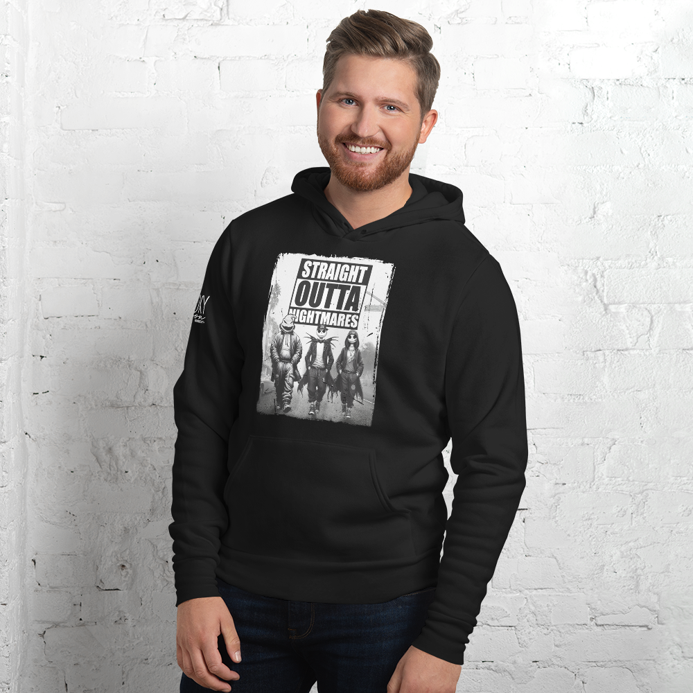 STRAIGHT OUT OF NIGHTMARES Spooky Season 2025 Unisex Hoodie