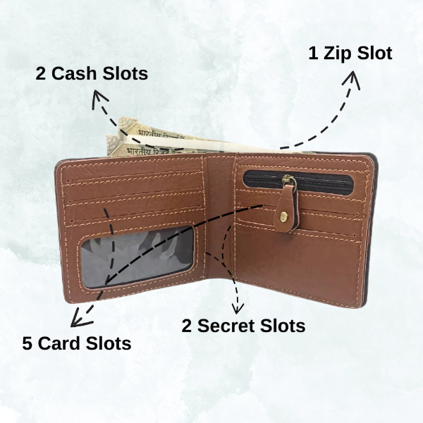 Thumbnail: Customized Men's Wallet & Engraved Pen – with Name & Photo