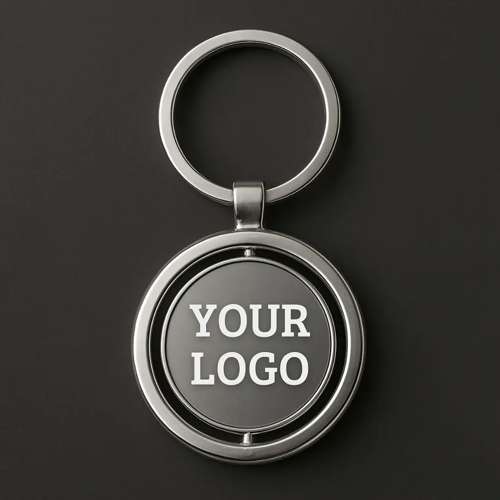 Thumbnail: Sleek Silver Spinning Keychain