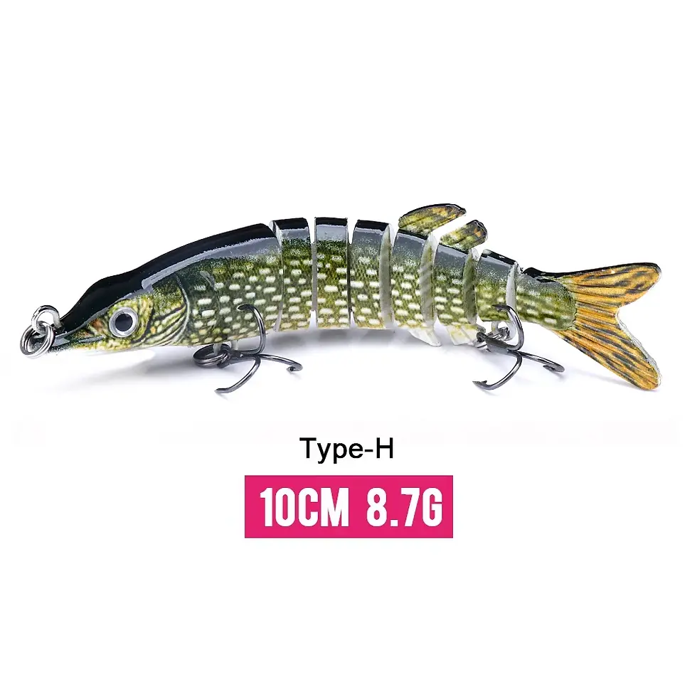 Thumbnail: VTAVTA 10/14cm Sinking Wobblers Fishing Lures Jointed Crankbait Swimbait 8