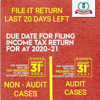 FILE IT RETURN AY2021 LAST DATE 31DECEMBER2020