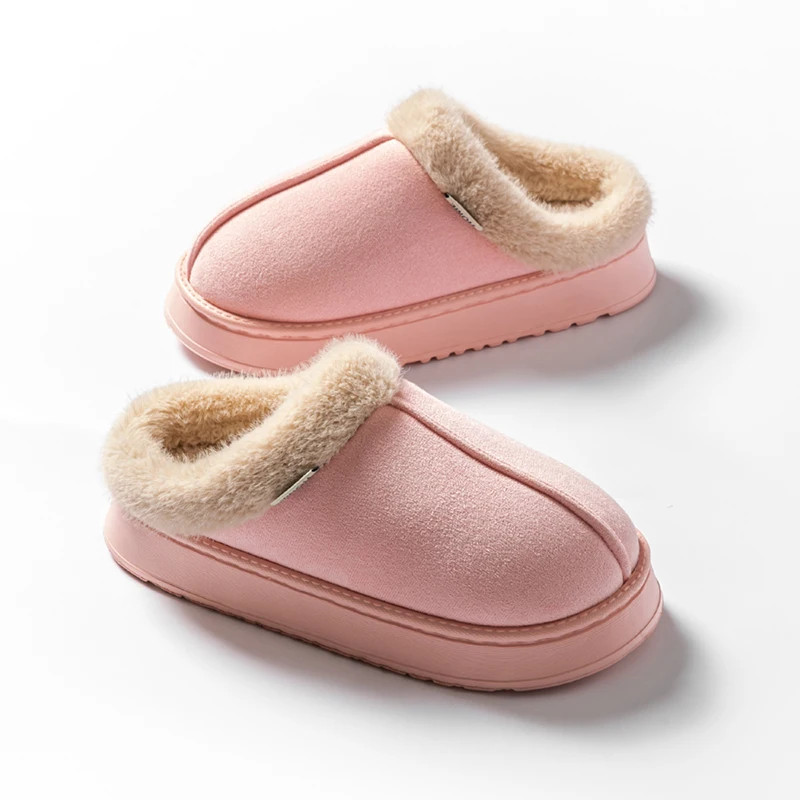 Thumbnail: Fashion Women Fluffy Slippers for Autumn and Winter Indoor EVA Thick Sole