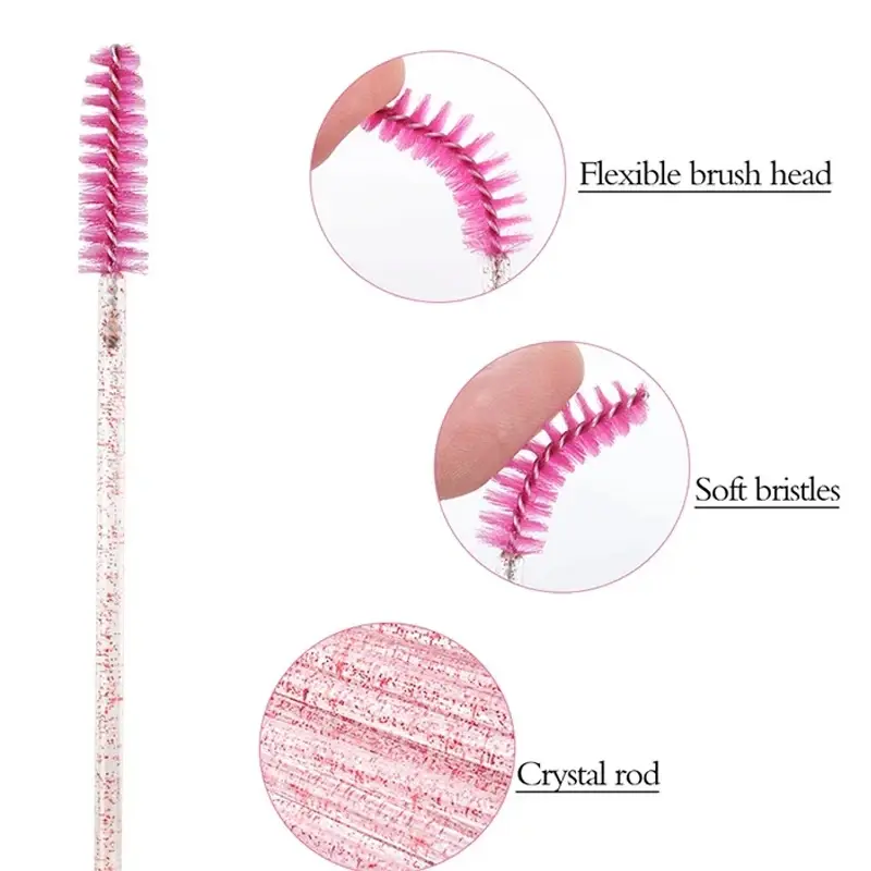 Thumbnail: 100/200Pcs Disposable Makeup Brush Crystal Lip Gloss Microbrush Mascara Wands