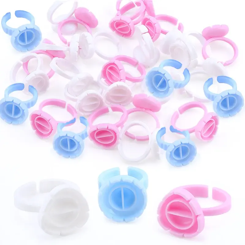 Thumbnail: 50/100Pcs Disposable Glue Ring Cup for Lashes Fan Tattoo Pigment Holder