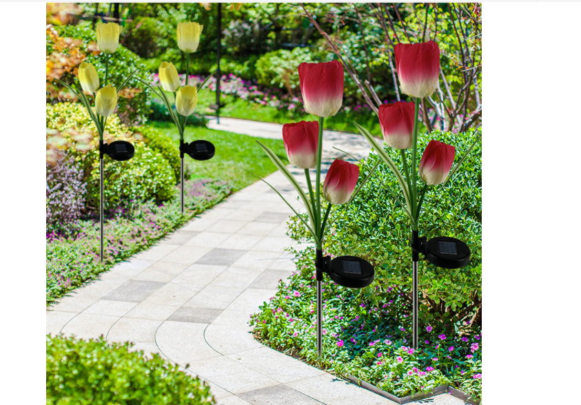 Miniatura: Solar-Par de Tulipán Luz para Jardín y Céspe