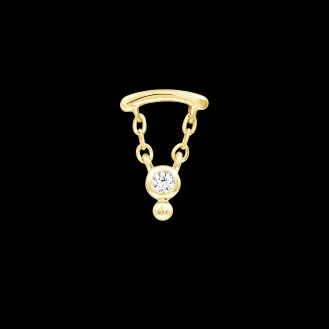Junipurr 'Helena' Yellow gold Dangle Threadless