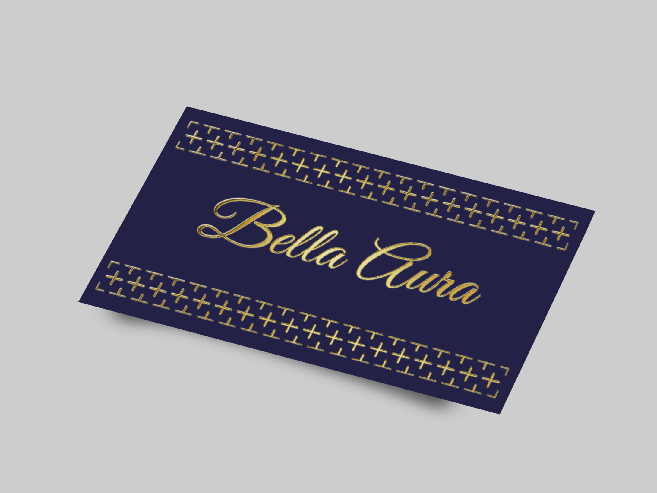 Raised gold business card printed on 450gsm paper with velvet laminate finish