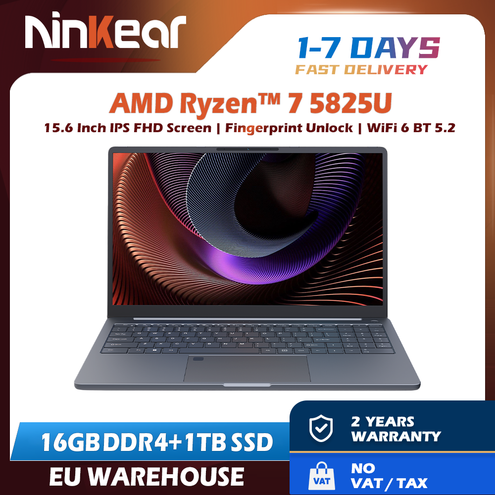 Ninkear A15 Plus 2026 Gaming Laptop Computers AMD Ryzen™ 7 5825U 4.5Ghz 15.6'