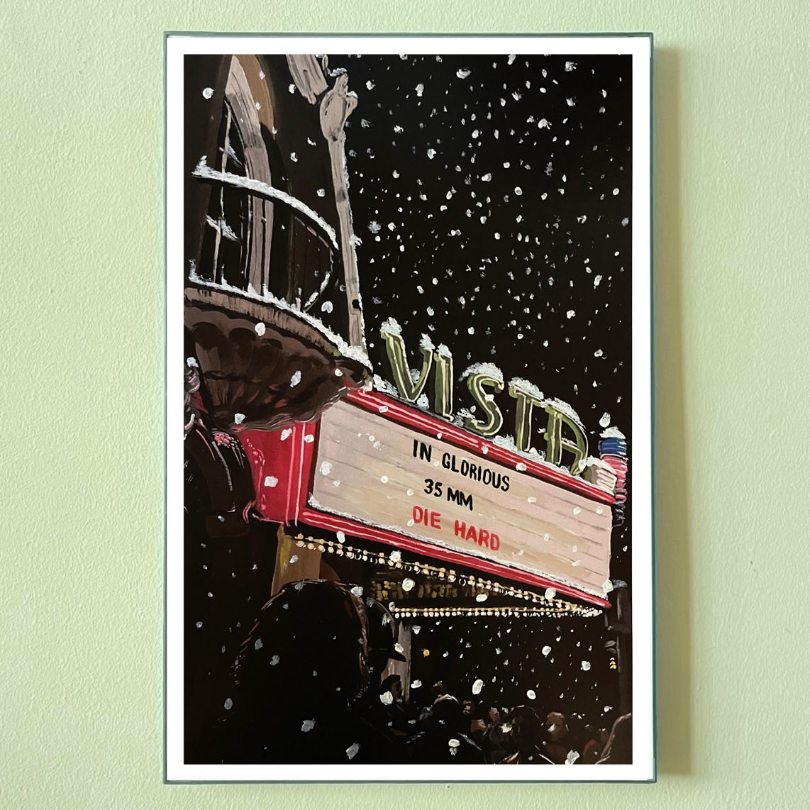 Vista Theater In Winter print