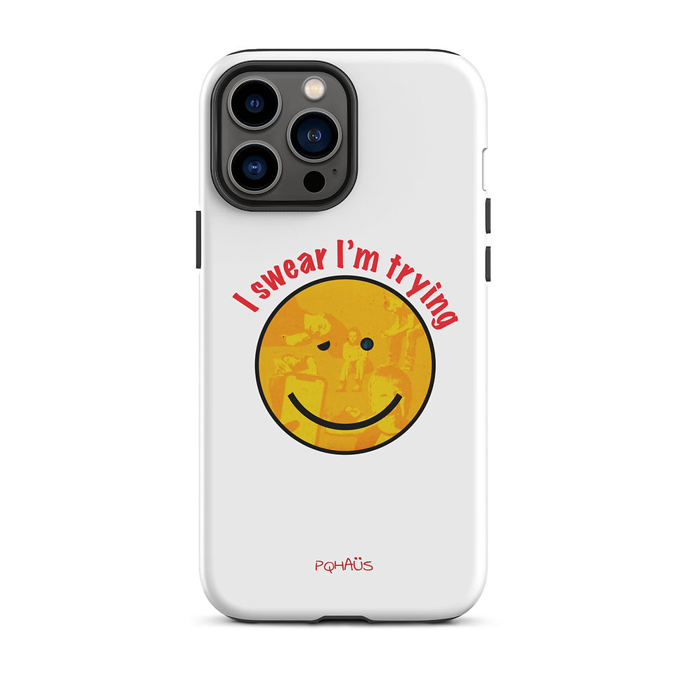 Thumbnail: "I swear I'm trying" White iPhone case