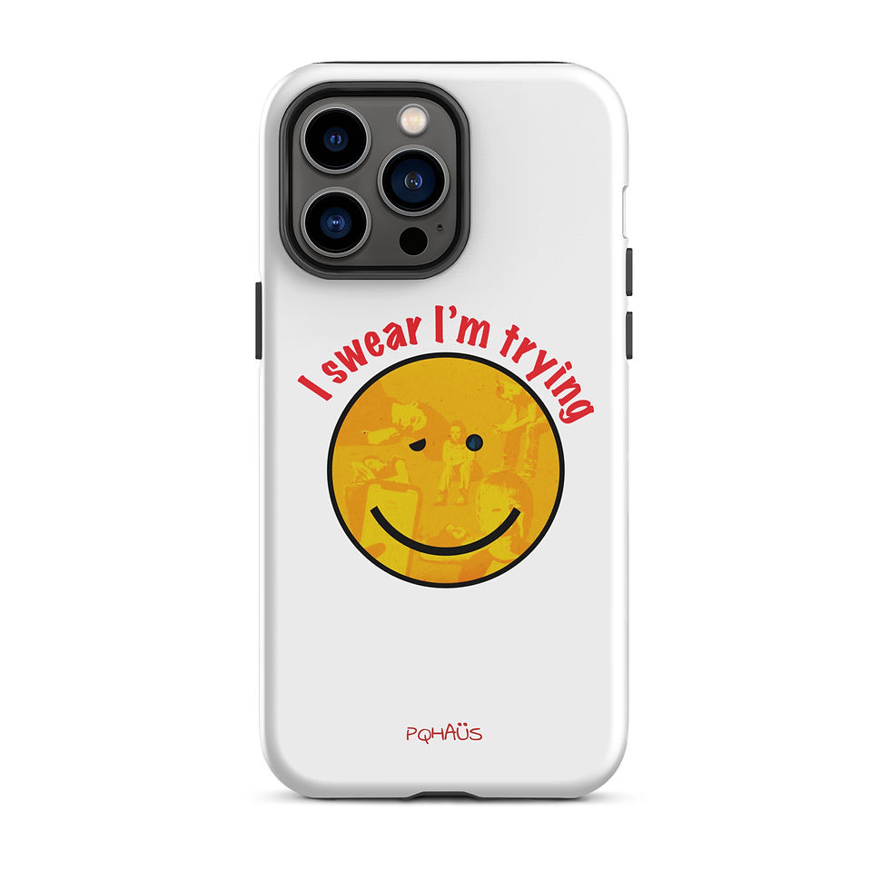 Thumbnail: "I swear I'm trying" White iPhone case