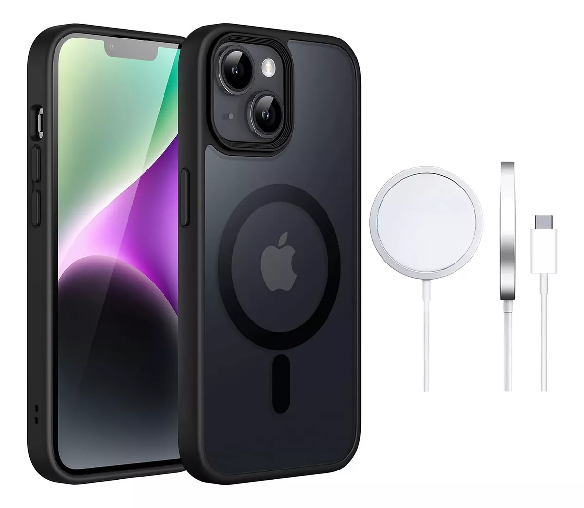 Funda Para iPhone Con Magsafe Uso Rudo+cargador Inalambrico