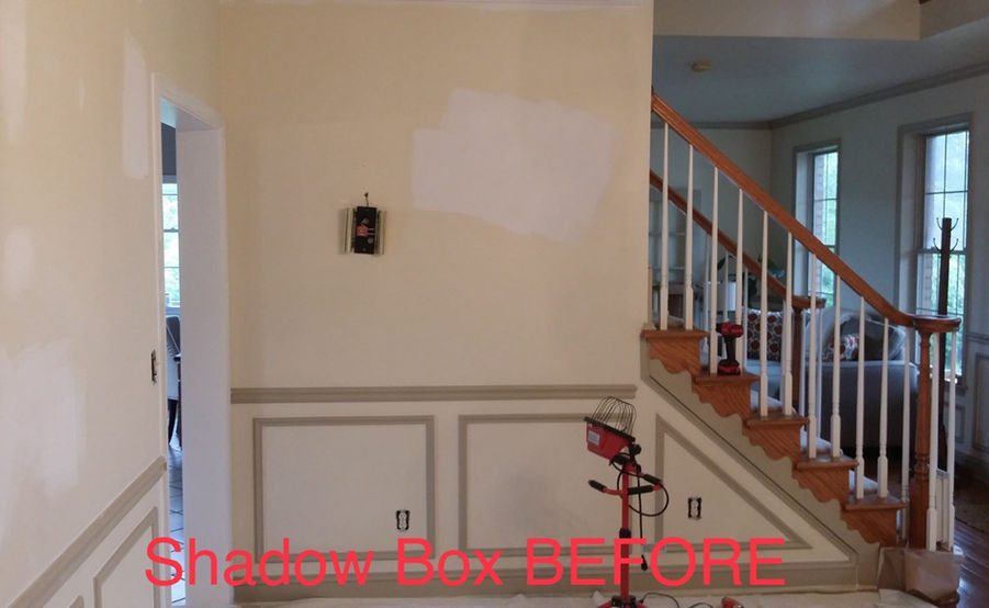 Interior Living Room Shadow Box Wall Painting Before