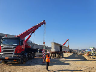 고속국도 제29호선 안성 성남간 건설공사 6공구 HIPC거더 설치 개시