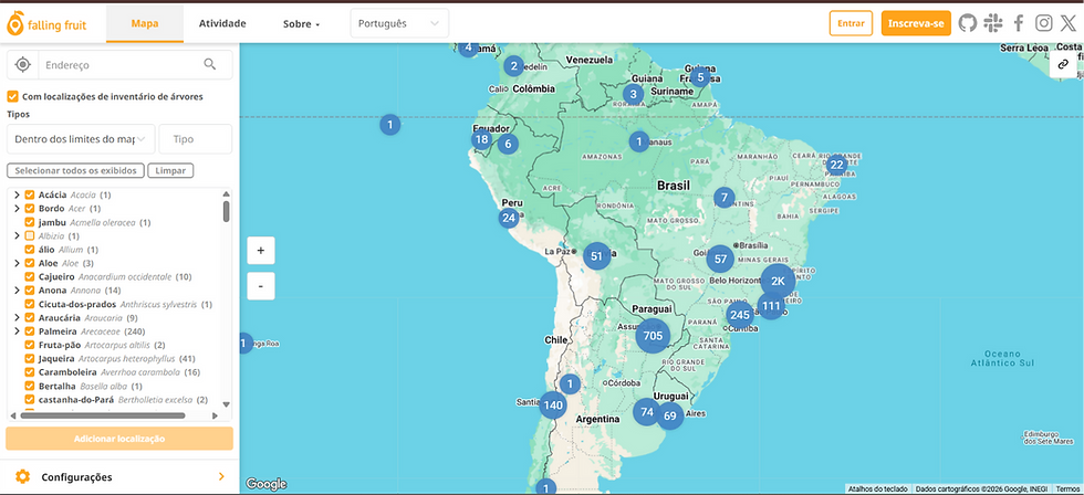 Mapa Colaborativo de Alimentos Urbanos