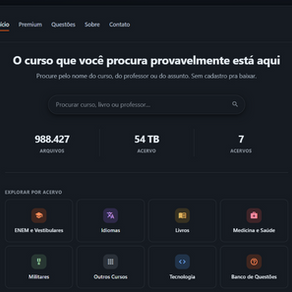 Uma plataforma que reúne cursos, livros e conteúdos educacionais para quem quer aprender mais sem gastar dinheiro.