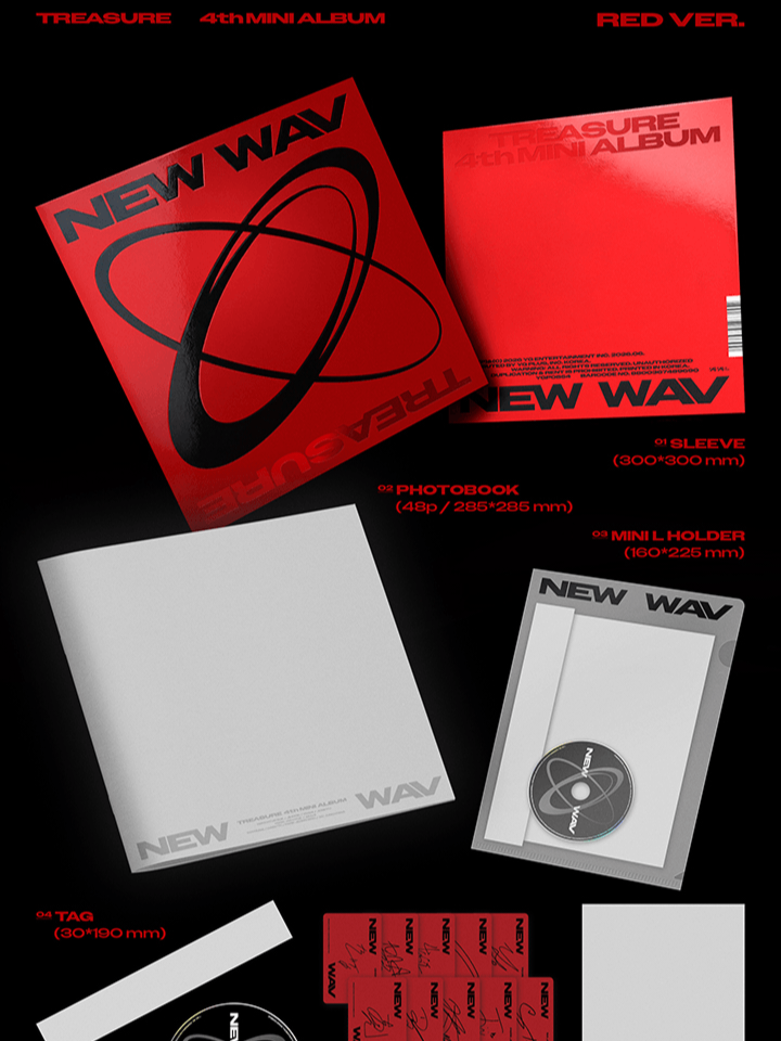 Thumbnail: TREASURE – 4th MINI ALBUM [NEW WAV] (RED VER. / ICE VER.) SET VER
