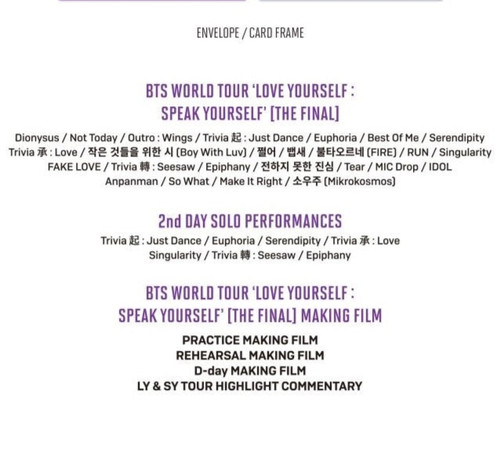 BTS - WORLD TOUR LOVE YOURSELF SPEAK YOURSELF THE FINAL DIGITAL