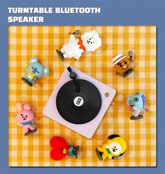 [BT21] BTS × LINE FRIENDS Collaboration – Turntable Bluetooth Speaker (Random Ve