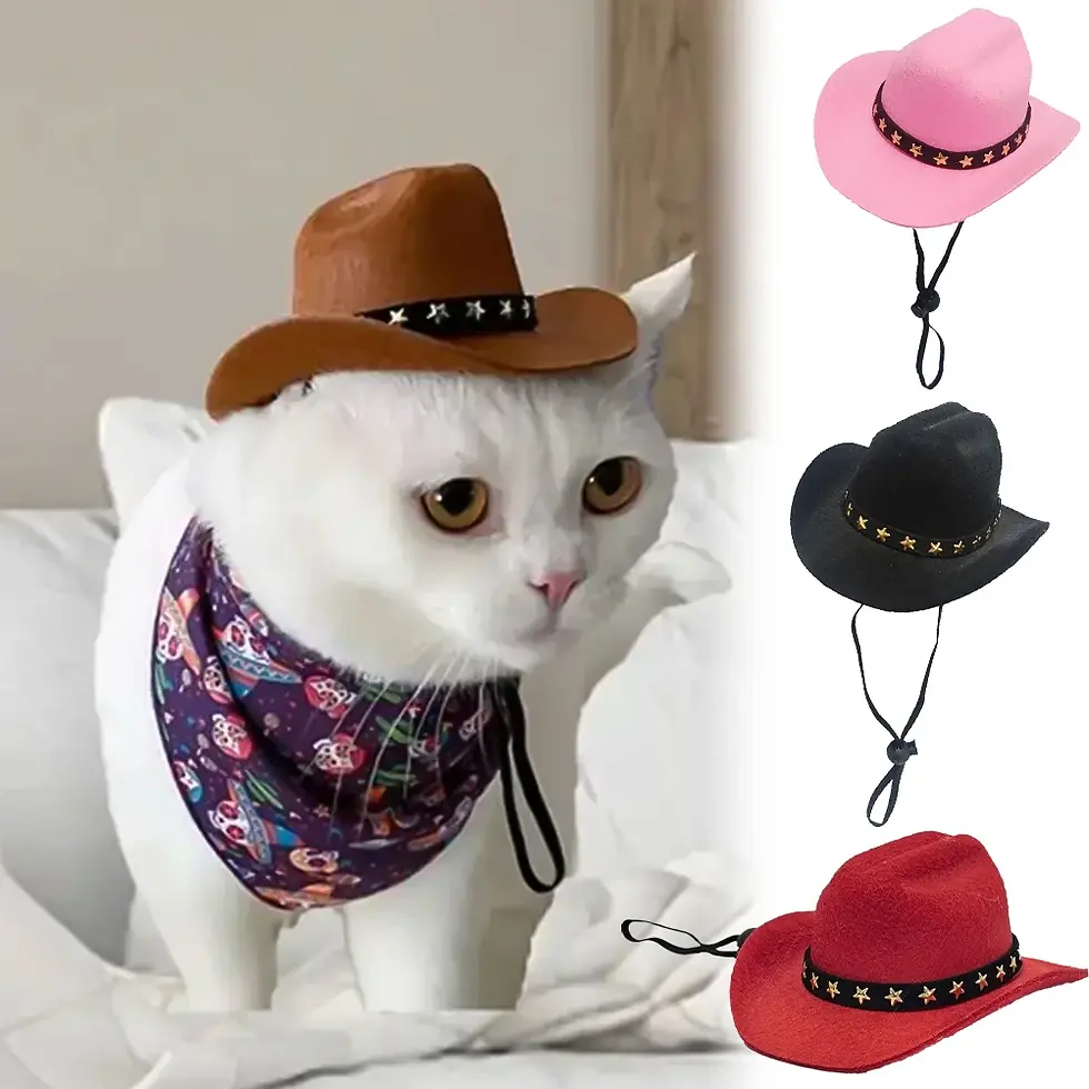 Miniatura: Small Dogs Cats Cool Cowboy Hat Funny Pet Costume Cosplay Autumn Winter Seasonal