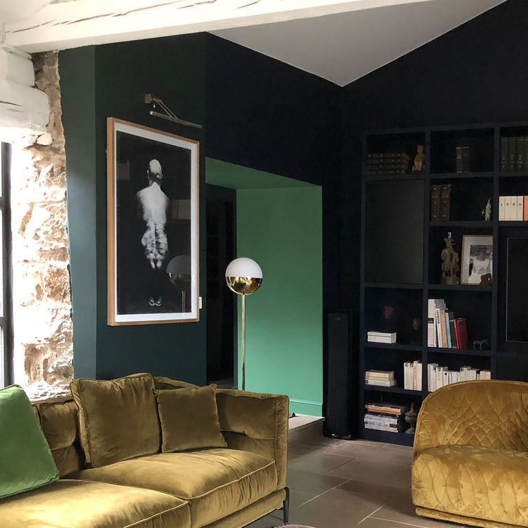 Vue sur le salon 
Peinture Ressources