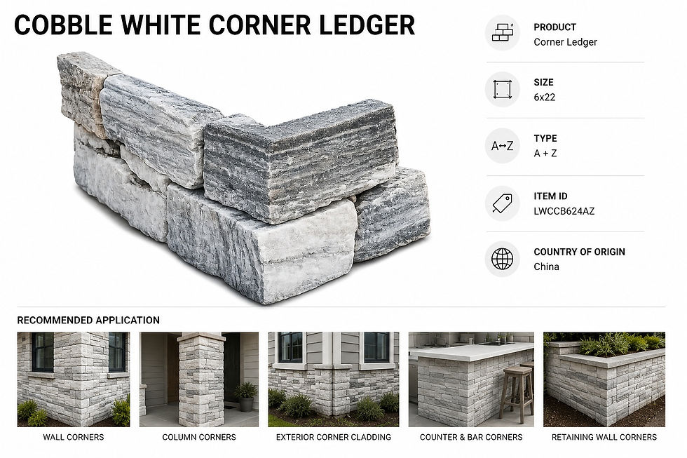 Thumbnail: Cobble White Corner Ledger Info