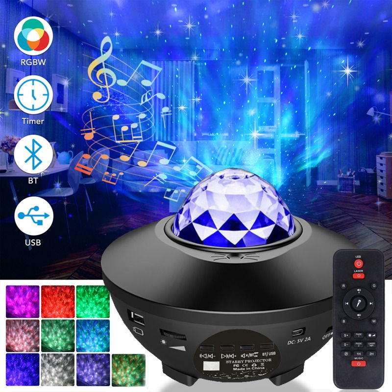 Coluna Bluetooth com Projetor de Céu Estrelado